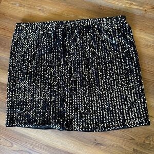 SHEIN Black and Gold Sequin Pencil Skirt